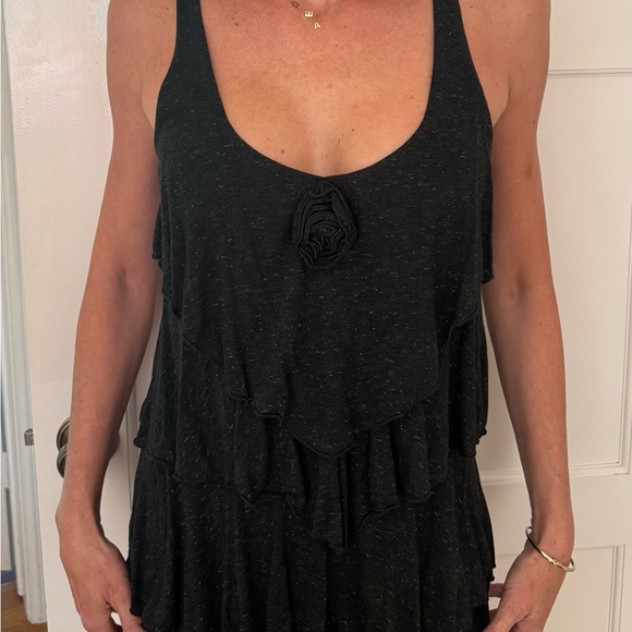VINTAGE Isabel Marant Black Layered Top with Floral Detail - Picture 2 of 6